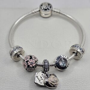♥️ 6pc Authentic Pandora MOTHER & FAMILY BRACELET GIFT SET 🎁
